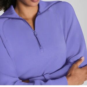 SPANX Air Essentials Amethyst Half-Zip Sweatshirt size M.